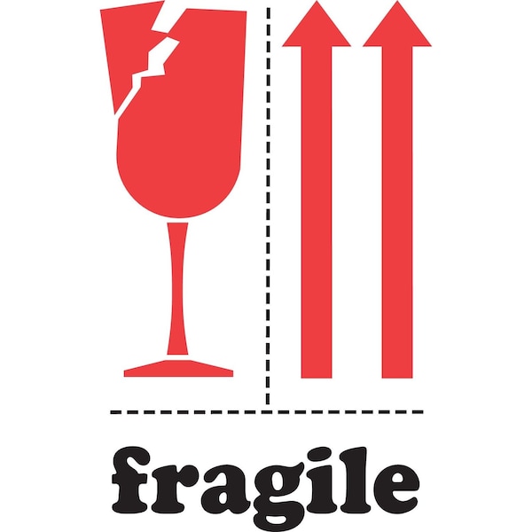 Label, DL4330, FRAGILE, 4" X 6"